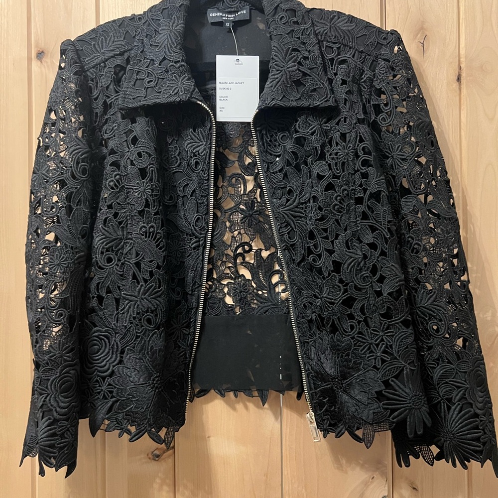 Generation love Black Lace Jacket nwt xs